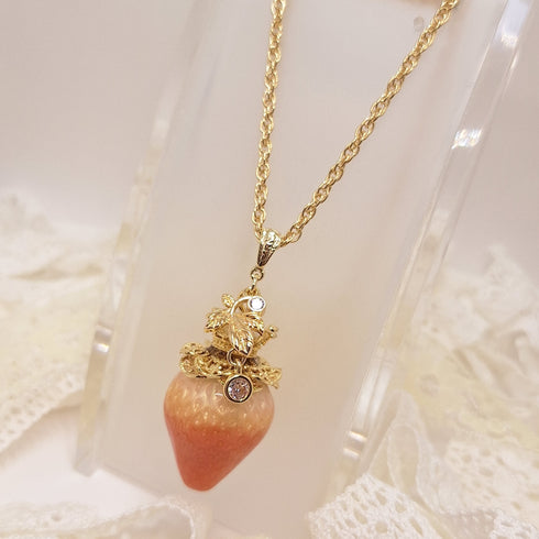 <10071>princess strawberry necklace leaf (elegant rose)