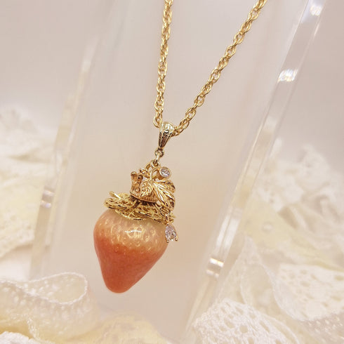 <10072>princess strawberry necklace leaf (elegant rose)