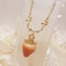 <10074>princess strawberry necklace leaf chain (elegant rose)