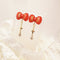 <10084>red ribbon earrings flour catch