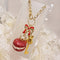<10087>clown macron rabbit key charm (berry)