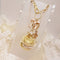 <10090>clown macron rabbit key charm gold print(white)