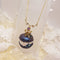 <10091>dark crystal clown macron necklace(3 blue stone)