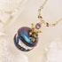 <10092>dark crystal clown macron necklace(2 blue stone)