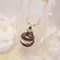 <10093>dark crystal clown macron necklace(green stone)