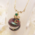 <10093>dark crystal clown macron necklace(green stone)