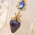 <10094>dark princess strawberry blue crystal necklace