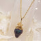<10095>dark princess strawberry leaf necklace(purple stone)