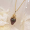 <10096>dark princess strawberry leaf necklace(clear stone)