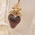 <10096>dark princess strawberry leaf necklace(clear stone)