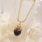 <10103>dark princess strawberry necklace bright chain(slightly purple)