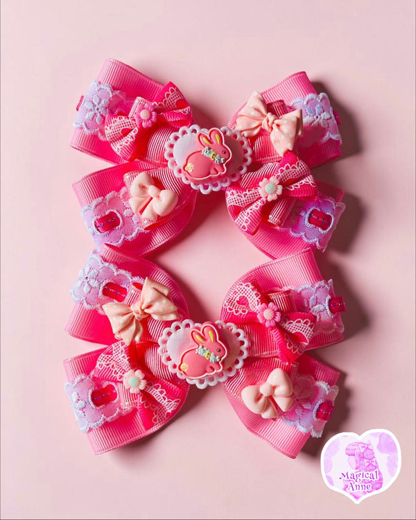 <11001>Sweet Pink Ribbon Clip