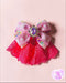 <11003>Jabot-Style Hot Pink Clip