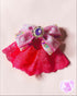 <11003>Jabot-Style Hot Pink Clip
