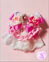 <11005>Jabot-Style Pink and White Clip