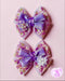 <11006>Embroidered Ribbon Hair Clip (Purple)