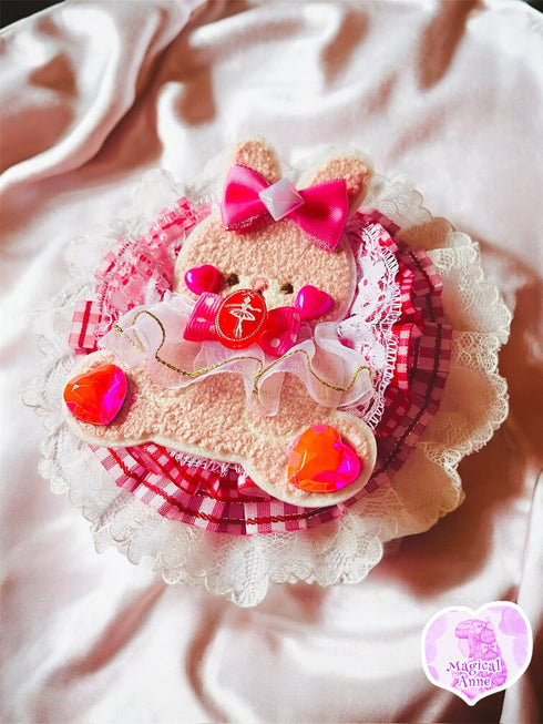 <11024>Lovely Rabbit Rosette (Dark pink)