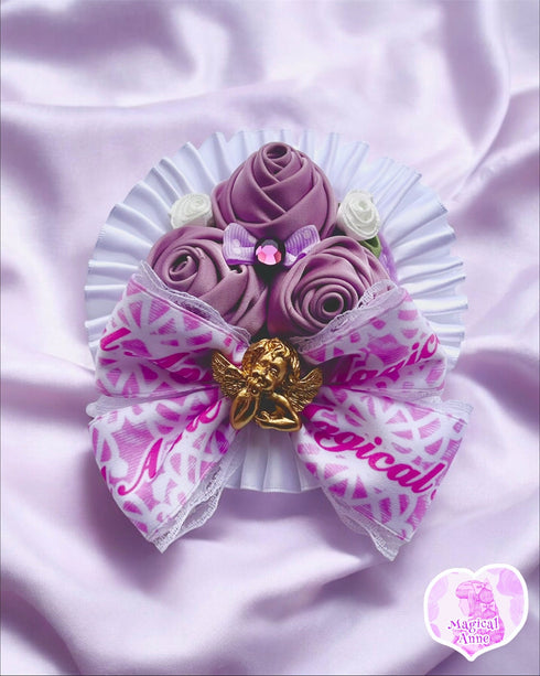 <11027>Purple Rose Clip (White)