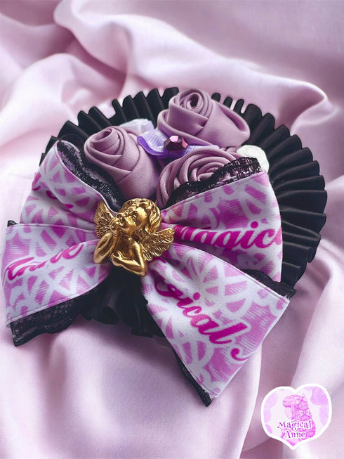 <11028>Purple Rose Clip (Black)