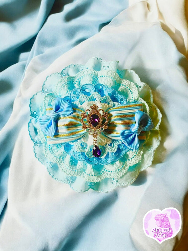 <11031>Pastel Frill Clip (Light blue)