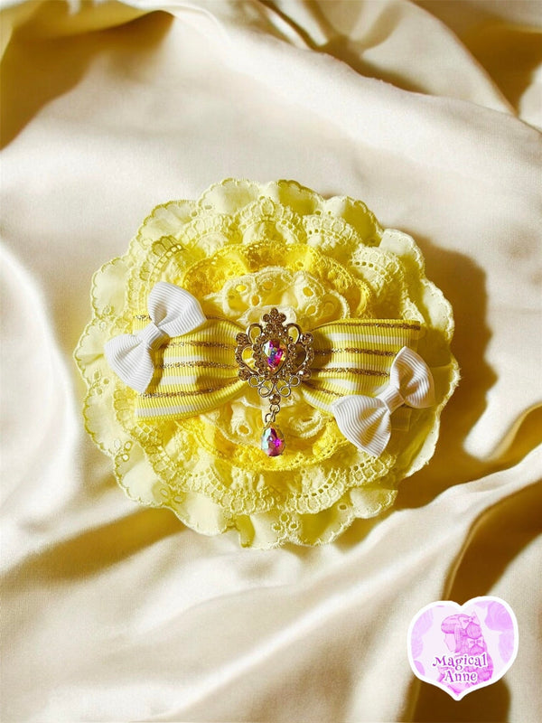 <11032>Pastel Frill Clip (Yellow)