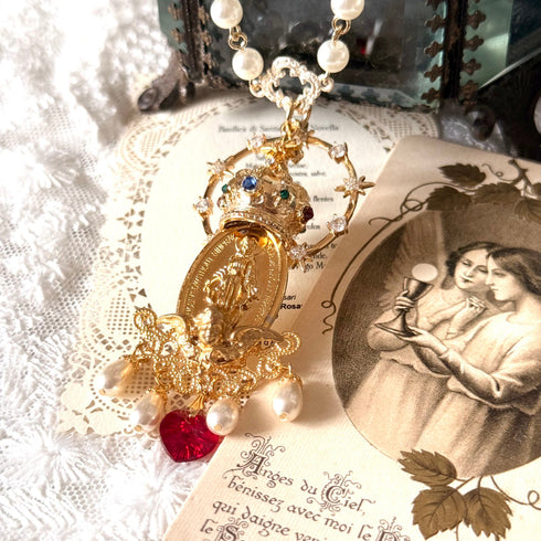 <12003>Regina Caeli necklace - Red
