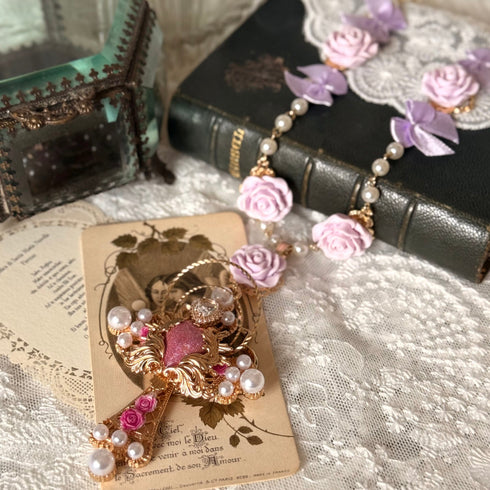 <12004>Rose Sacred necklace - Purple