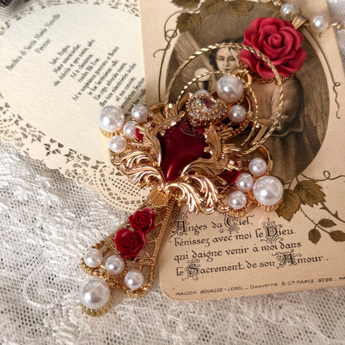 <12005>Rose Sacred necklace - Red