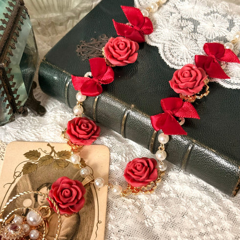 <12005>Rose Sacred necklace - Red