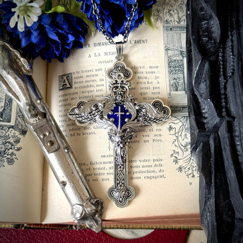 <12014>Vas Incarnationis necklace - Cross - Blue