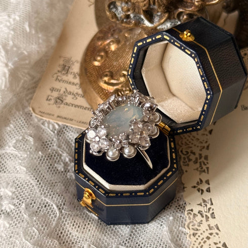 <12045>Eugenie Ring - White Opal