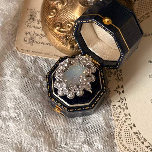 <12045>Eugenie Ring - White Opal