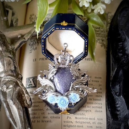<12059>The Virtuous Rose Ring - Silver Light Blue