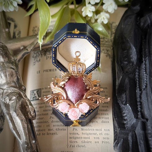 <12060>The Virtuous Rose Ring - Gold Dark Pink