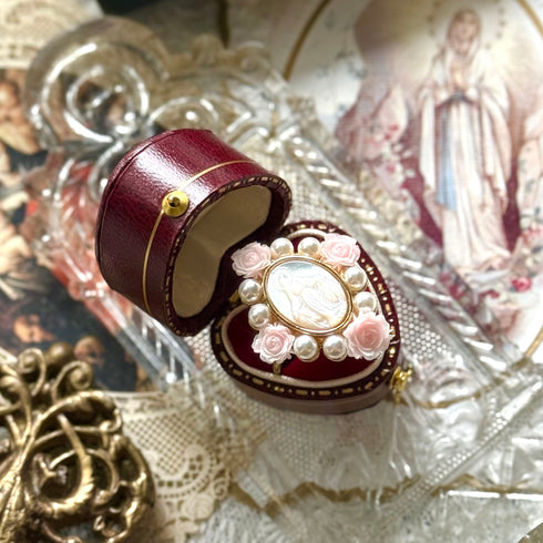 <12067>Rococo Rose Ring - MOP Light Pink