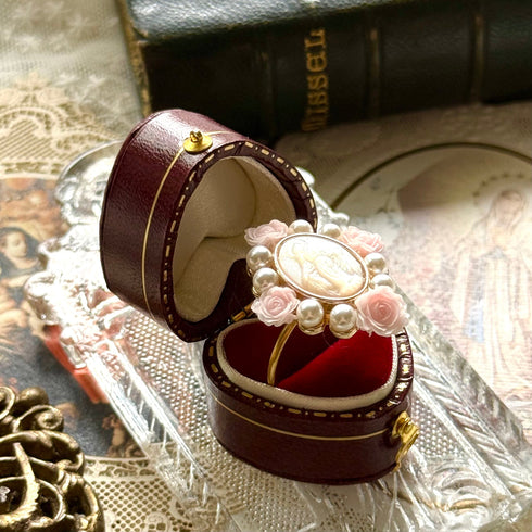 <12067>Rococo Rose Ring - MOP Light Pink