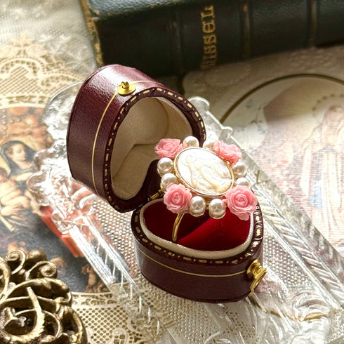 <12068>Rococo Rose Ring - MOP Rose Pink