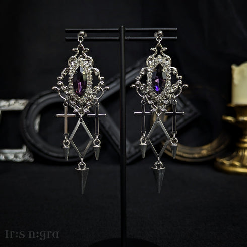 <13007>【Cultus geometricus】ジオメトリックピアス(パープル)