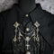 <13032>【Obsesio Sacra】クロス2連チェーンタックピン(ブラック)