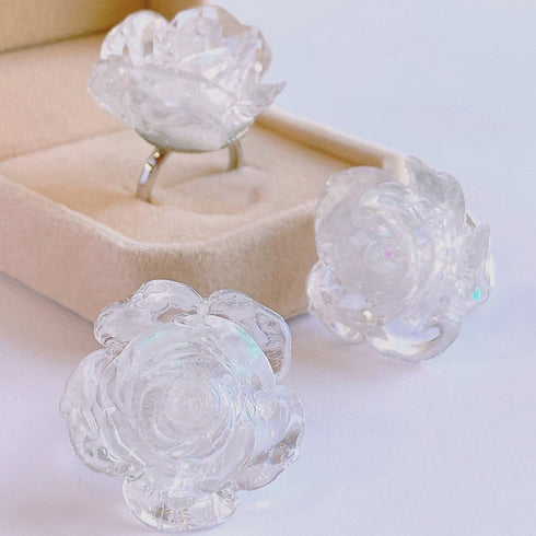 <14001>Ice rose ring gold
