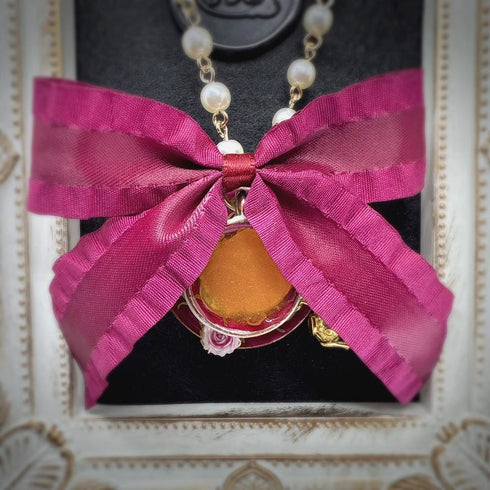 <14006>Antique tea cup necklace