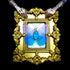 <14011>Butterfly specimen necklace Blue
