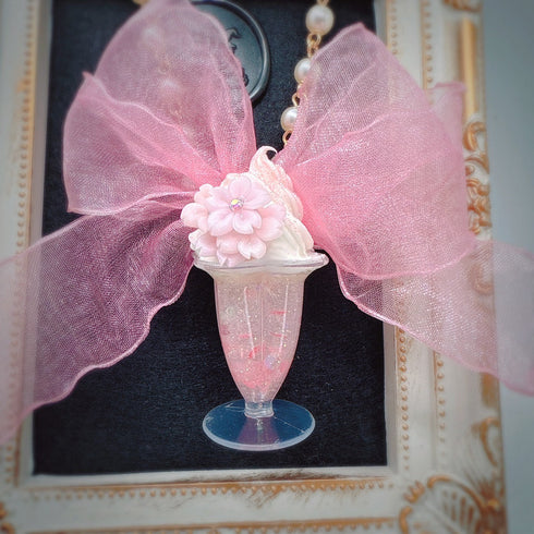 <14012>Cherry blossom float necklace
