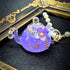 <14019>Magical Hydrangea teapot necklace purple to blue