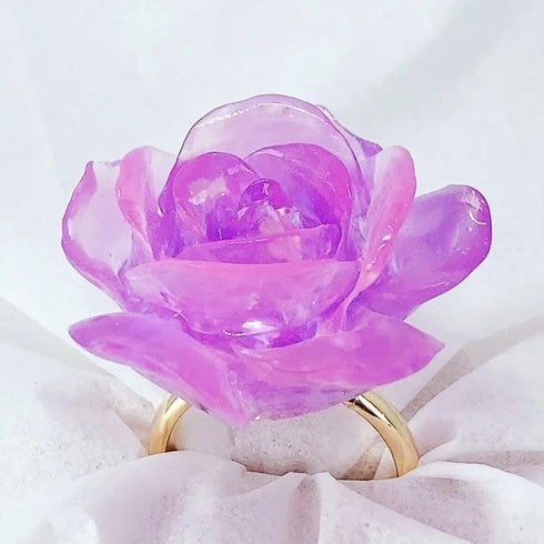 <14024>Magical Ice Rose ring purple to pink