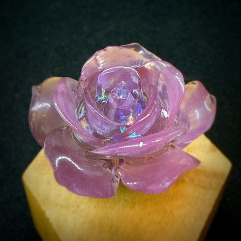 <14026>Magical Ice Rose ring black to pink