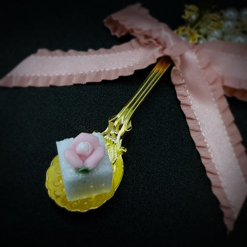 <14032>Rose Sugar Cube Spoon Necklace