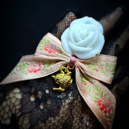 <14033>Rose Sugar Ribbon Ring pink