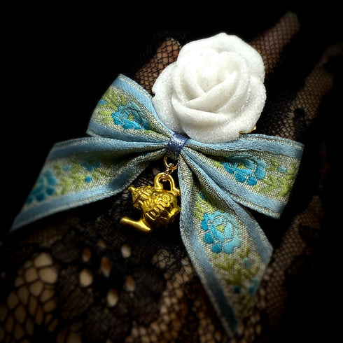 <14034>Rose Sugar Ribbon Ring blue