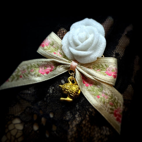 <14035>Rose Sugar Ribbon Ring whitepink